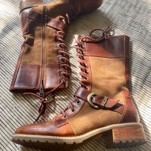 Timberland Brown Suede Combat Boots